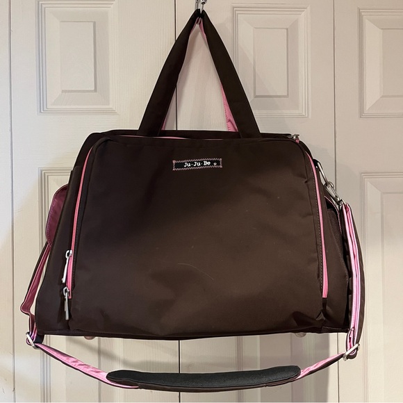 JuJuBe Be Prepared Diaper Bag in Brown and Pink - Picture 2 of 15